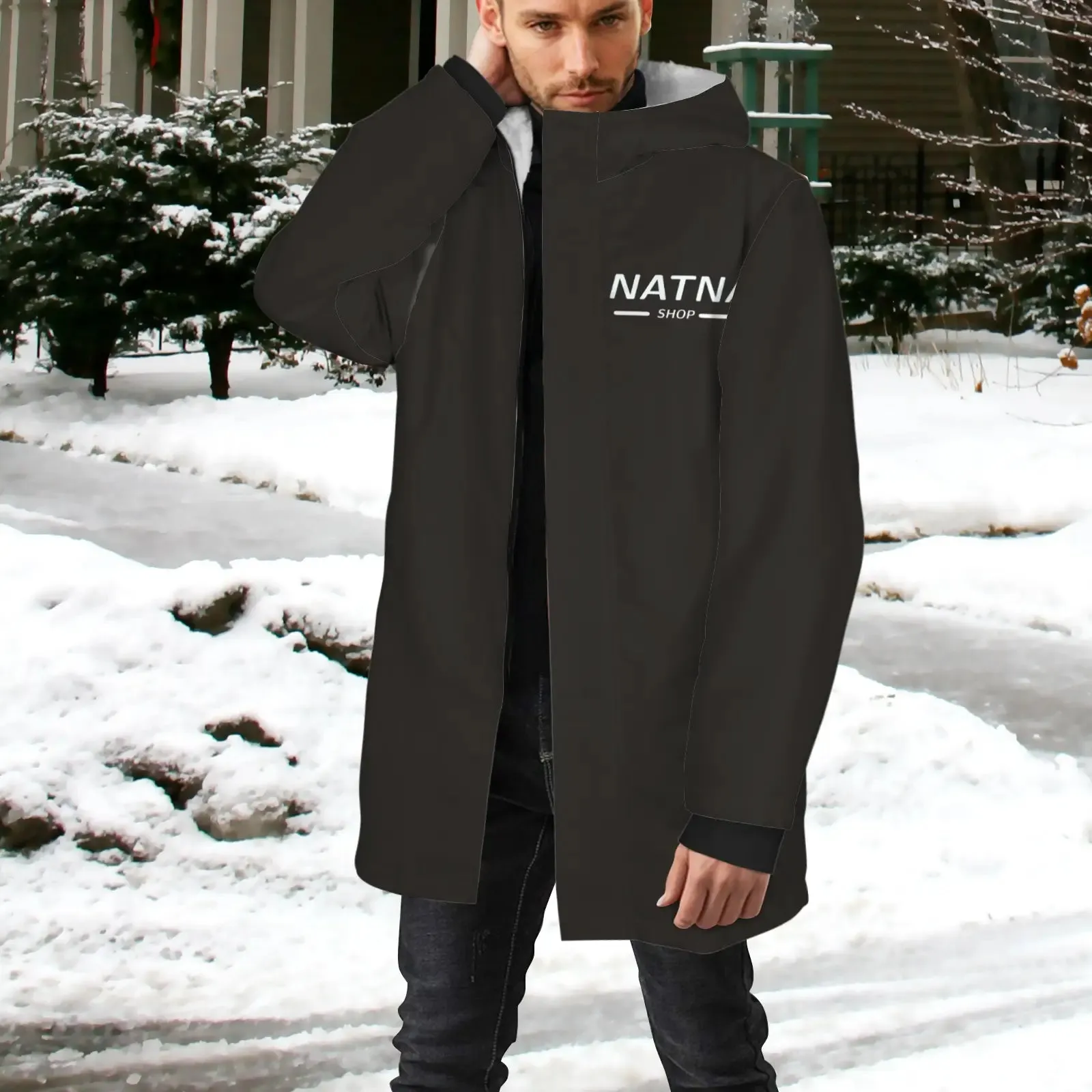 Men's Mid-Length Hooded Coat