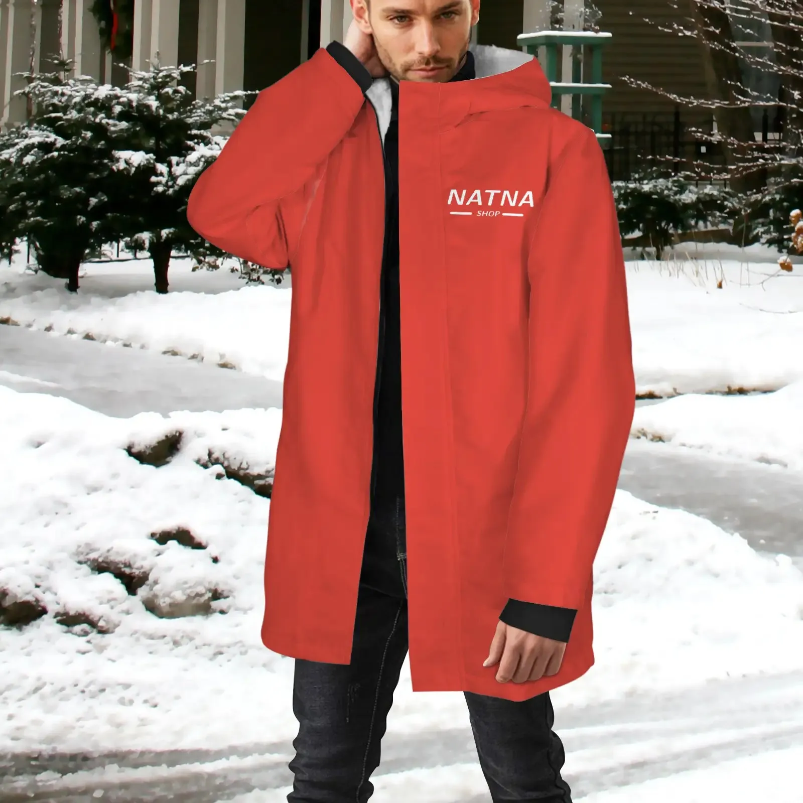 Men's Mid-Length Hooded Coat