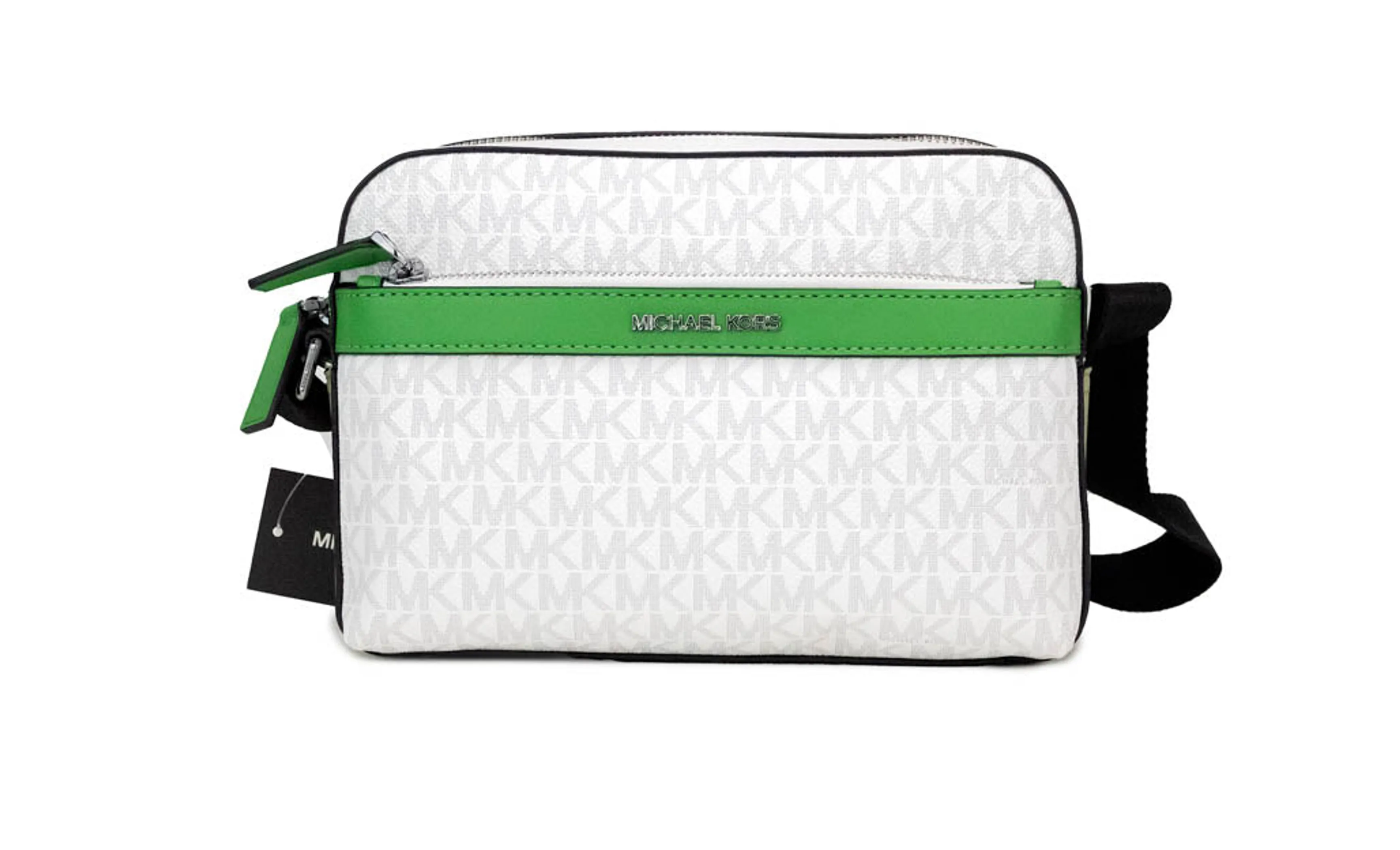 Michael Kors Cooper Small White Palm Utility Crossbody Bag