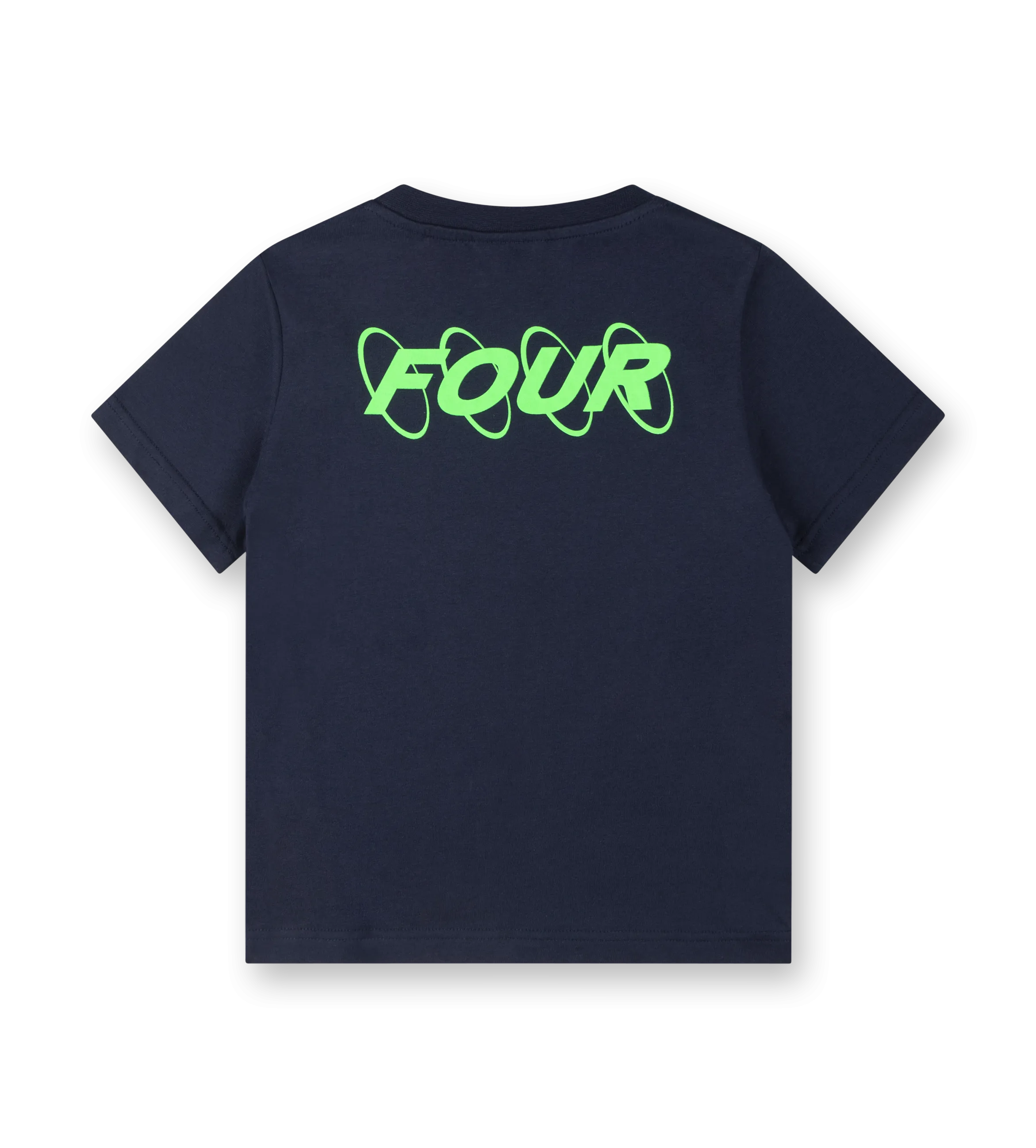 Neon Green Circles Logo T-shirt Marine Blue