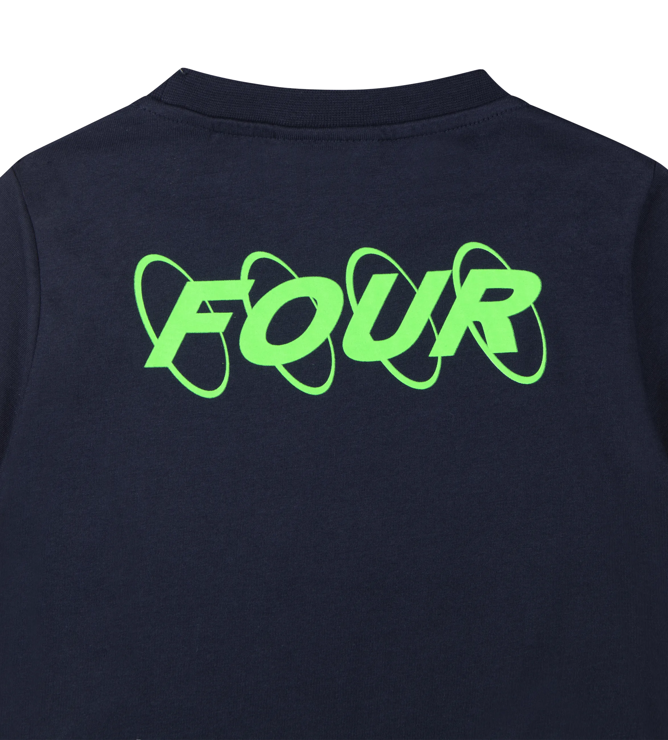 Neon Green Circles Logo T-shirt Marine Blue