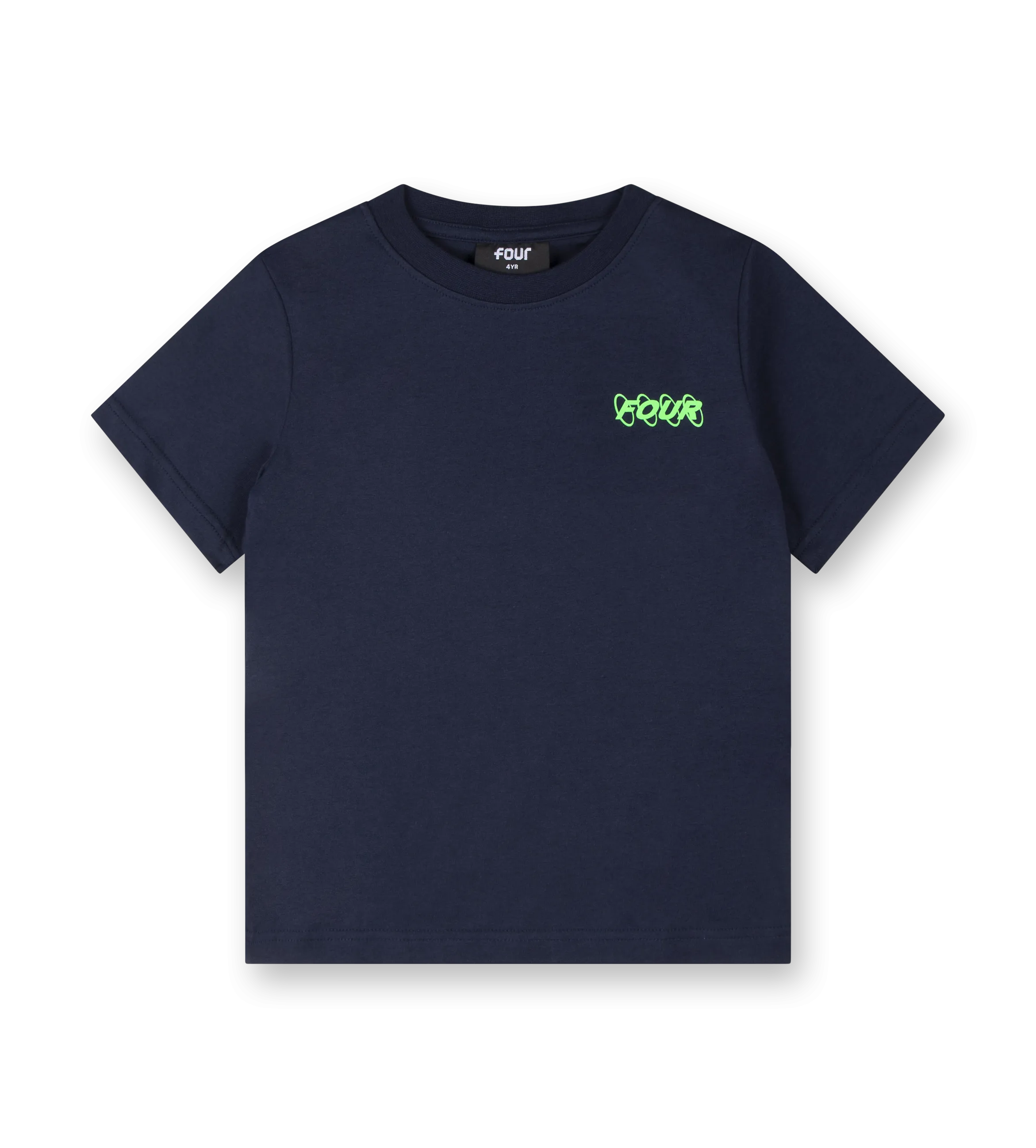 Neon Green Circles Logo T-shirt Marine Blue