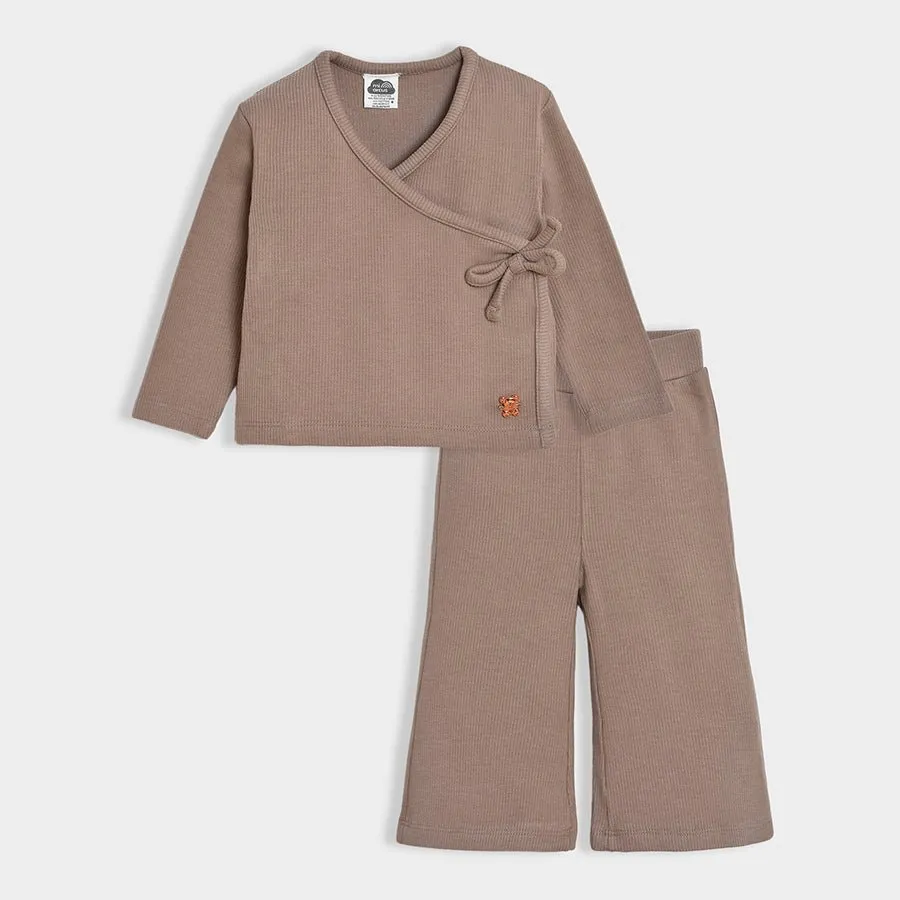 Neutral Love Cedar Brown Solid Co-Ord Set