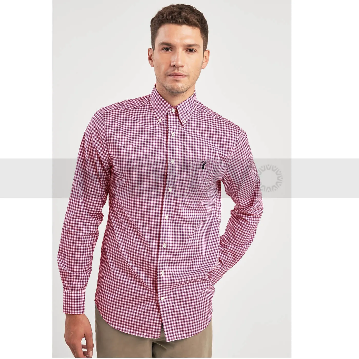 NXT Gingham Oxford Red Slim Fit Shirt