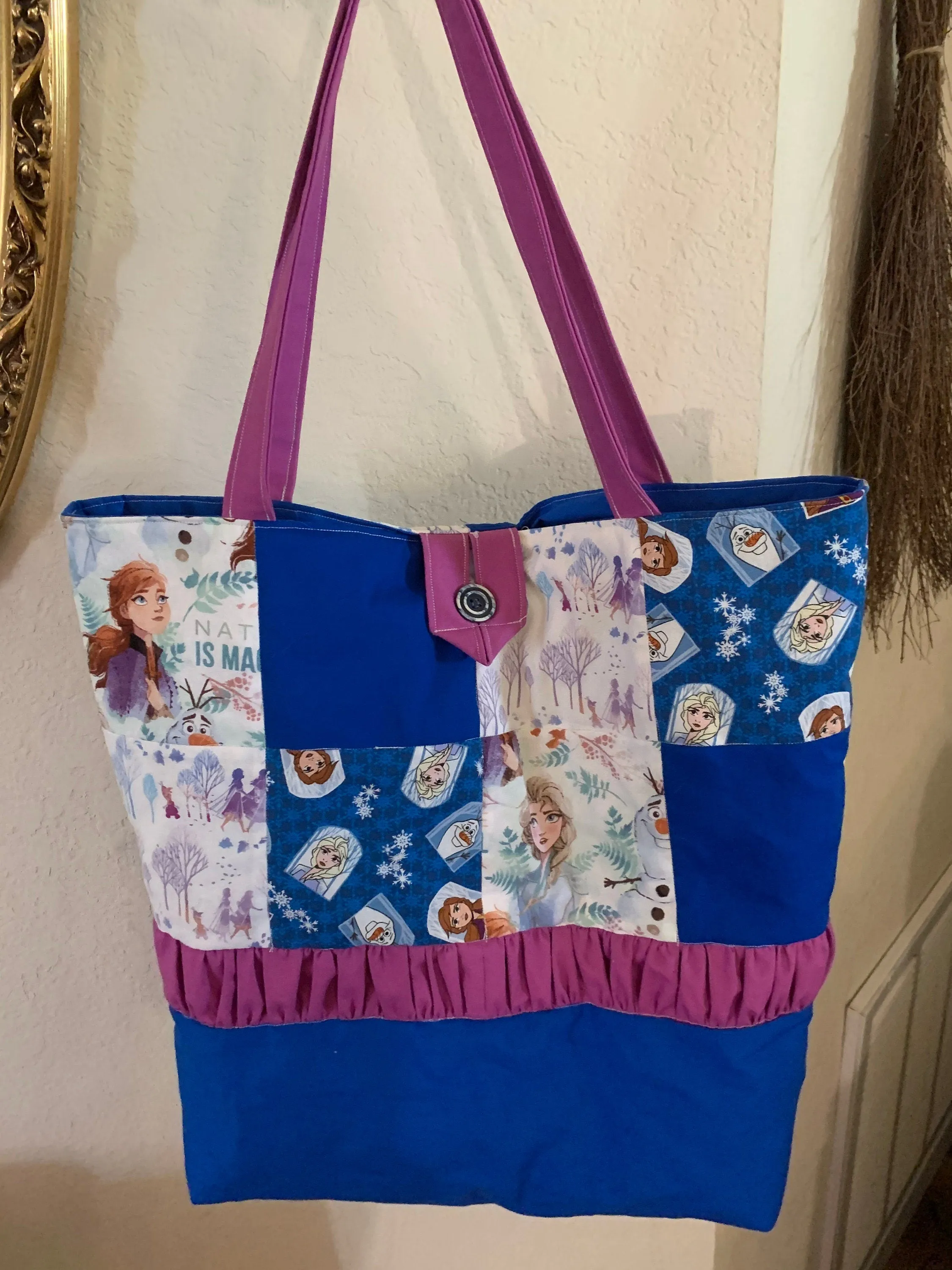 Patchwork tote bags Disney theme