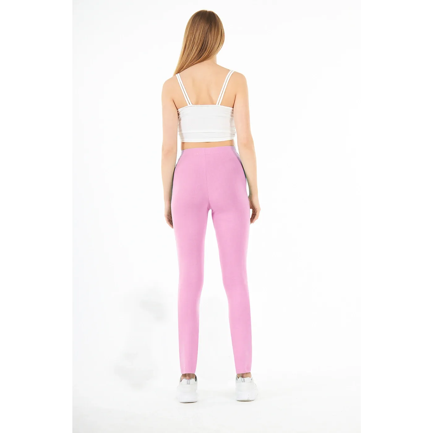 Pink Cotton Jersey Leggings