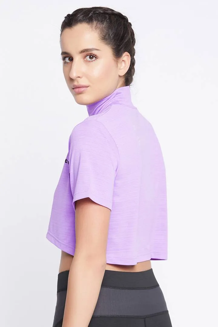 Purple   Sports Crop Top