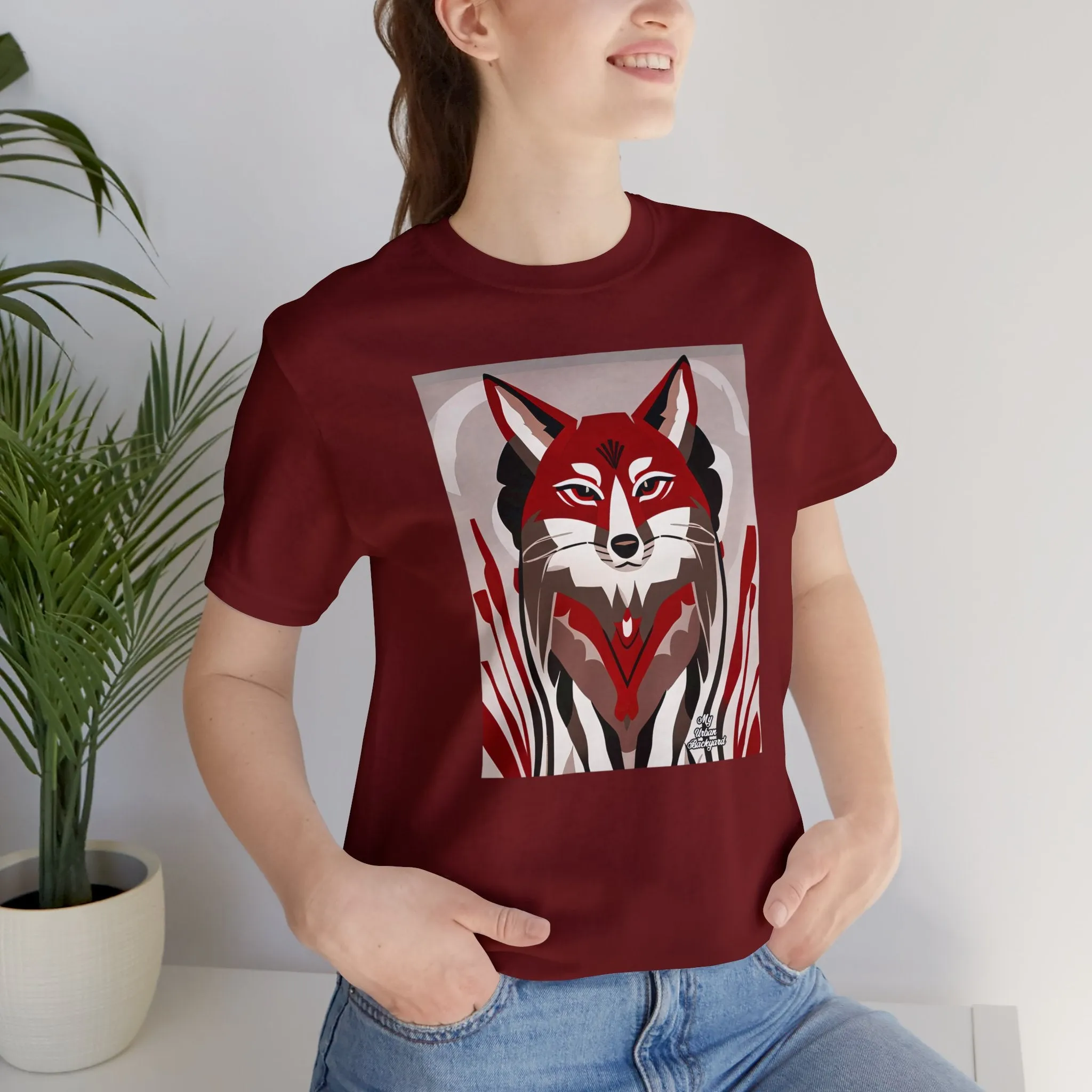 Red Coyote, Soft 100% Jersey Cotton T-Shirt, Unisex, Short Sleeve, Retail Fit