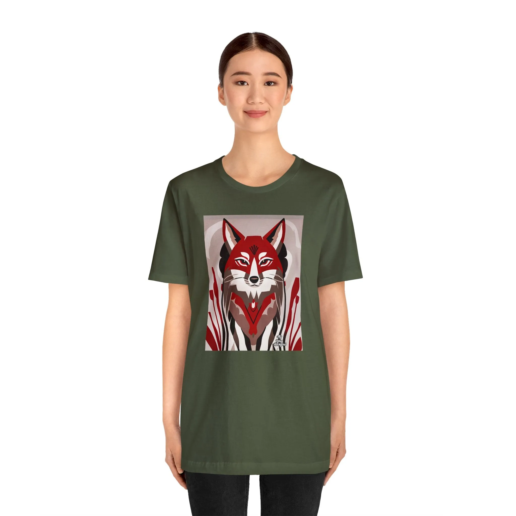 Red Coyote, Soft 100% Jersey Cotton T-Shirt, Unisex, Short Sleeve, Retail Fit