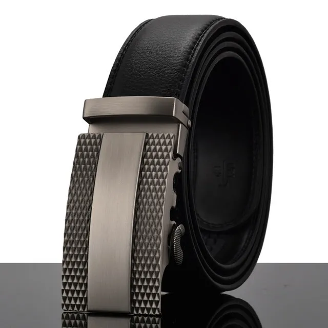 REGITWOW Fashion Designers Men Automatic Buckle Leather luxury Belts Business Male Alloy buckle Belts for Men Ceinture Homme