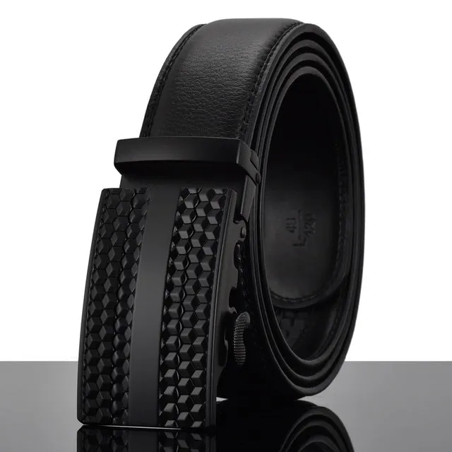 REGITWOW Fashion Designers Men Automatic Buckle Leather luxury Belts Business Male Alloy buckle Belts for Men Ceinture Homme