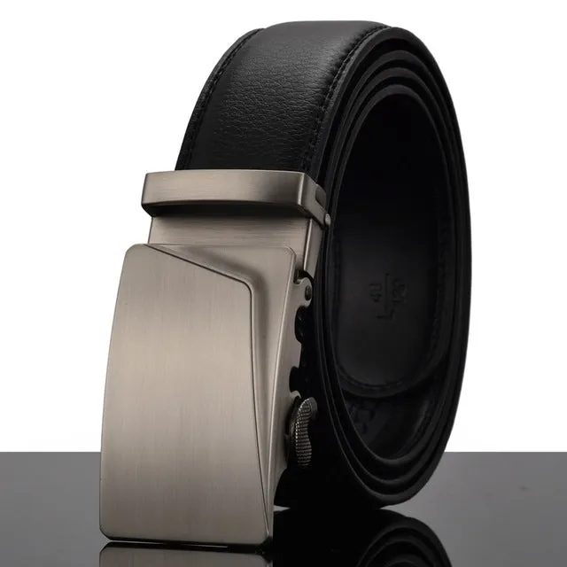 REGITWOW Fashion Designers Men Automatic Buckle Leather luxury Belts Business Male Alloy buckle Belts for Men Ceinture Homme