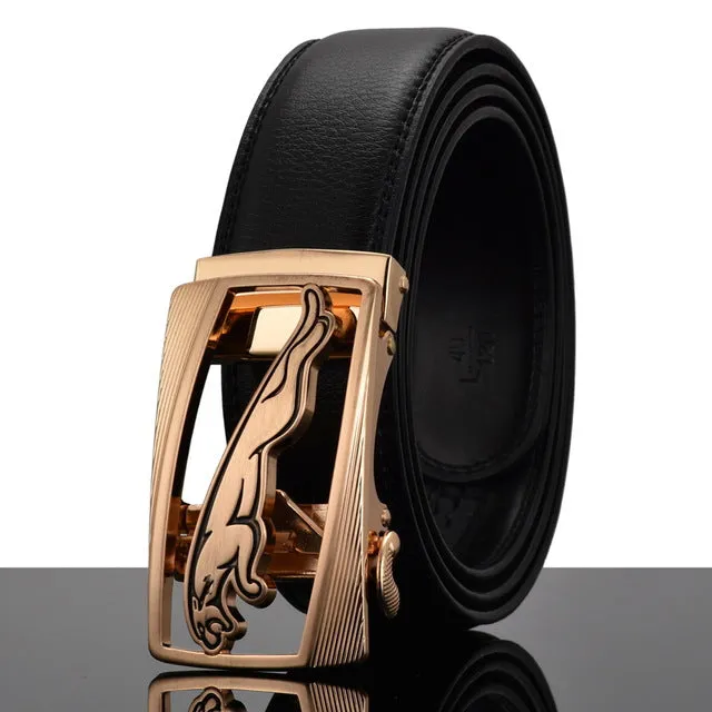 REGITWOW Fashion Designers Men Automatic Buckle Leather luxury Belts Business Male Alloy buckle Belts for Men Ceinture Homme