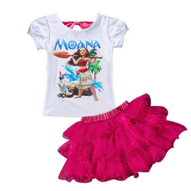 Retail 2017 New Summer Kids Girls Clothing Set Elsa t shirt   Dress Cotton Baby Girls Suits Set fashion Children Girl Clothes