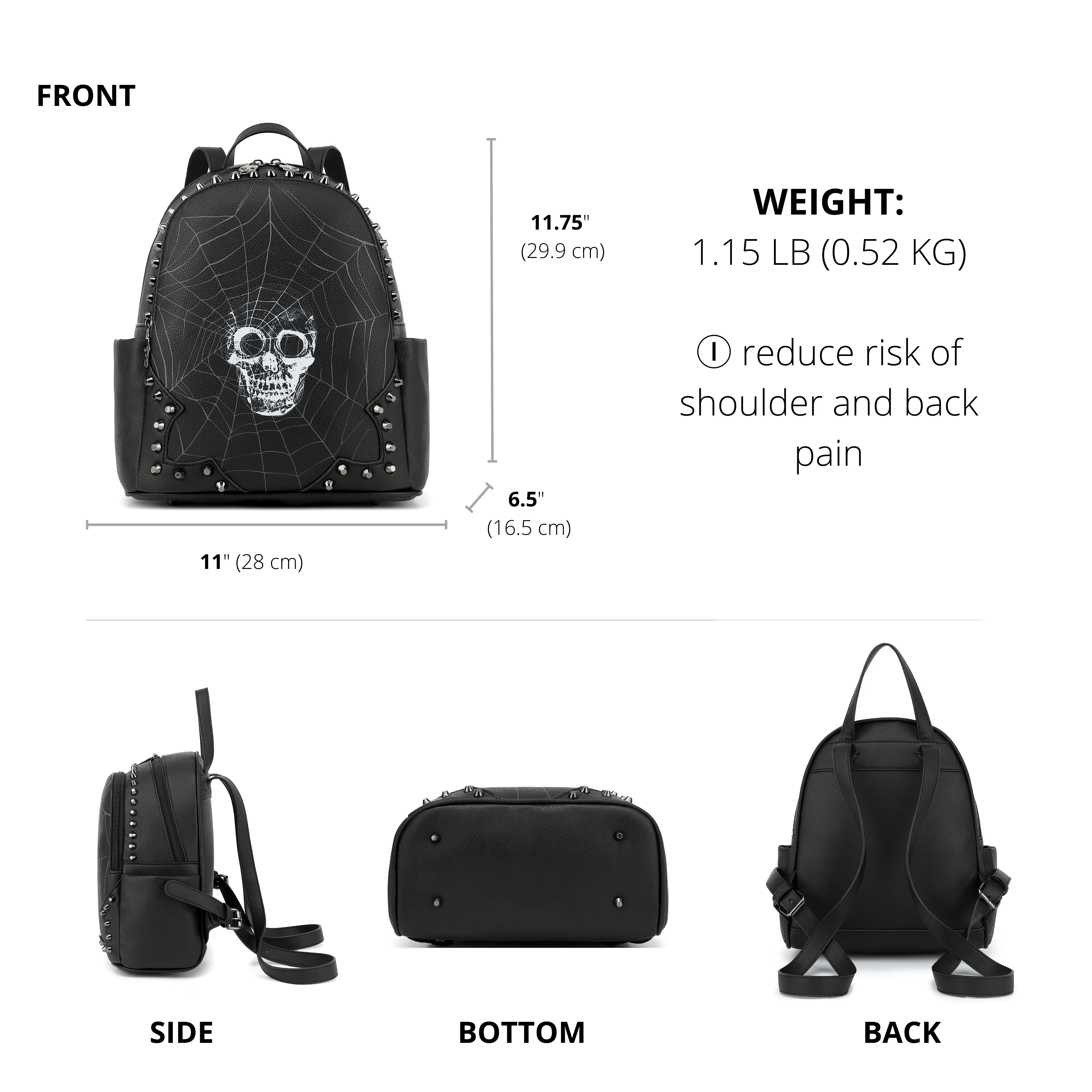 Scarleton Studded Punk Backpack H209301B