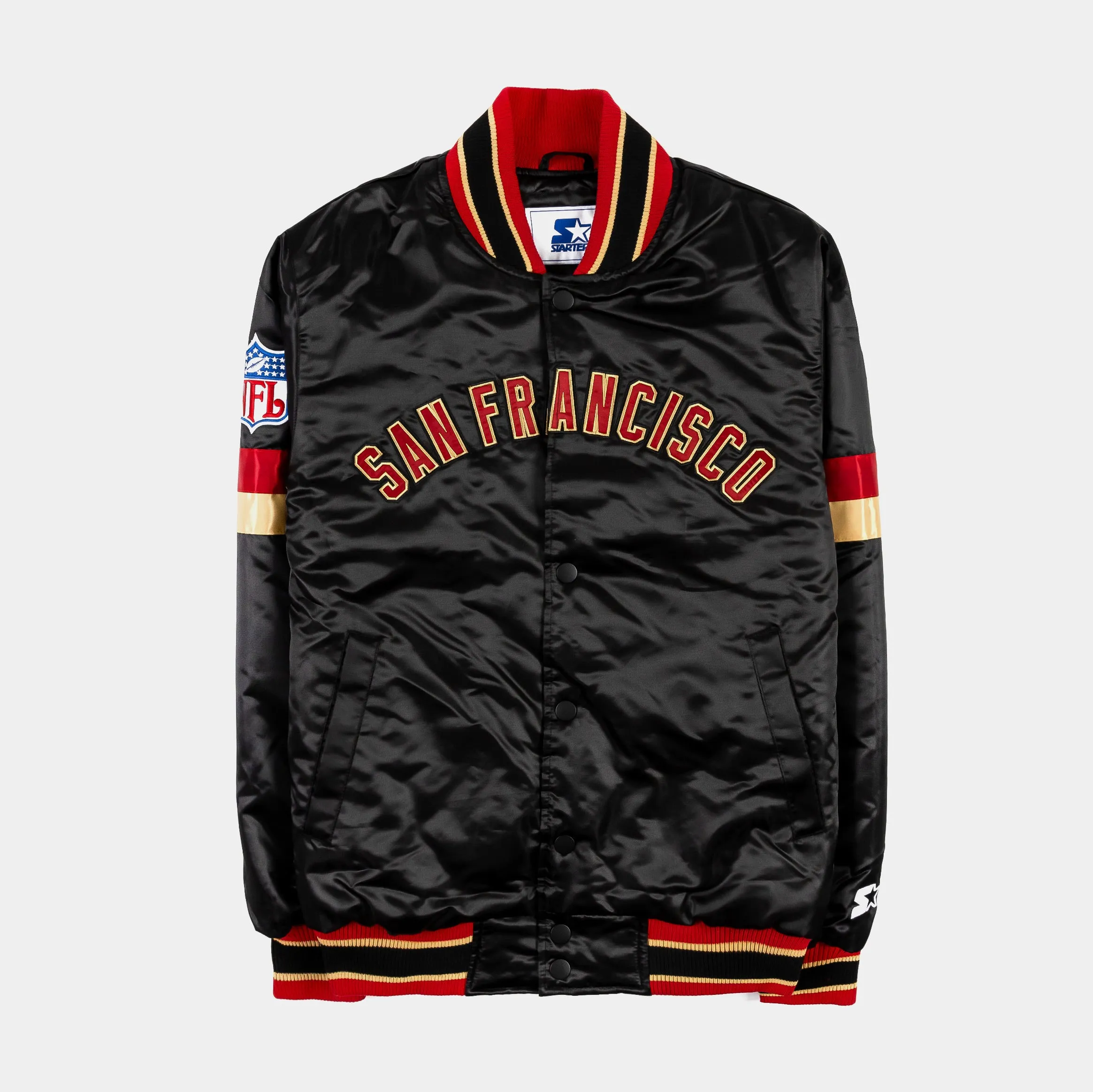 Shoe Palace Exclusive San Francisco 49ers Home Game Varsity Mens Jacket (Black/Red)