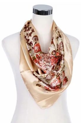 Silk Scarf Women's Fashion Pattern Large Squar Polyester Headscarf