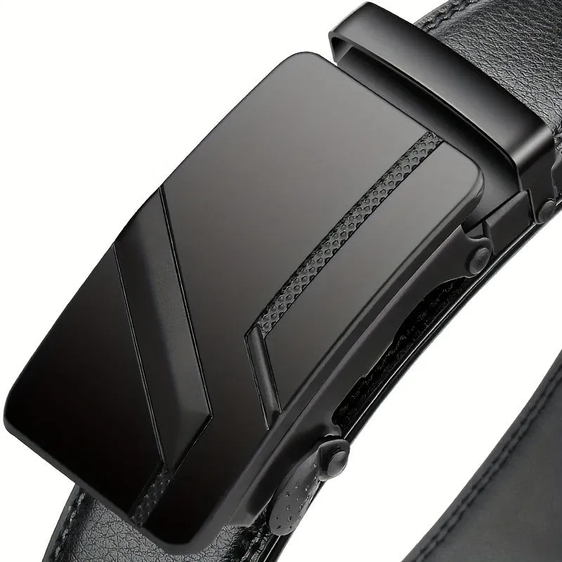 Stylish Mens PU Leather Belt with Automatic Buckle  Perfect for Business