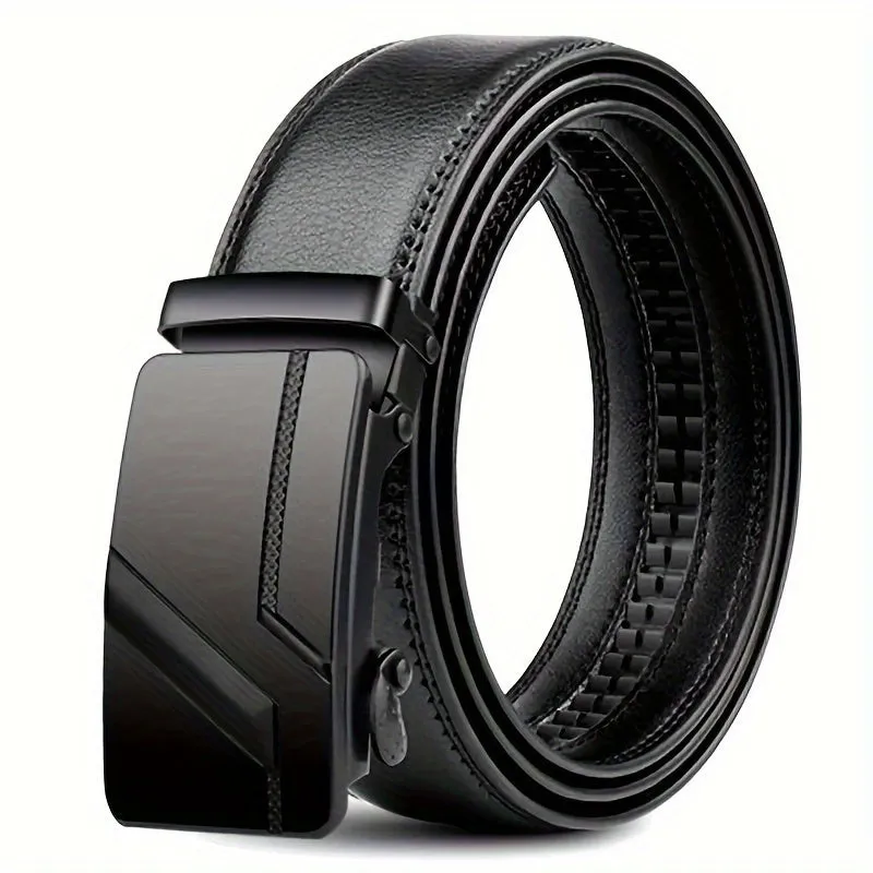 Stylish Mens PU Leather Belt with Automatic Buckle  Perfect for Business