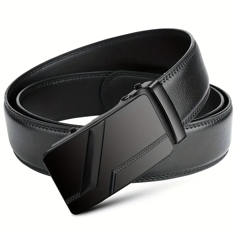 Stylish Mens PU Leather Belt with Automatic Buckle  Perfect for Business