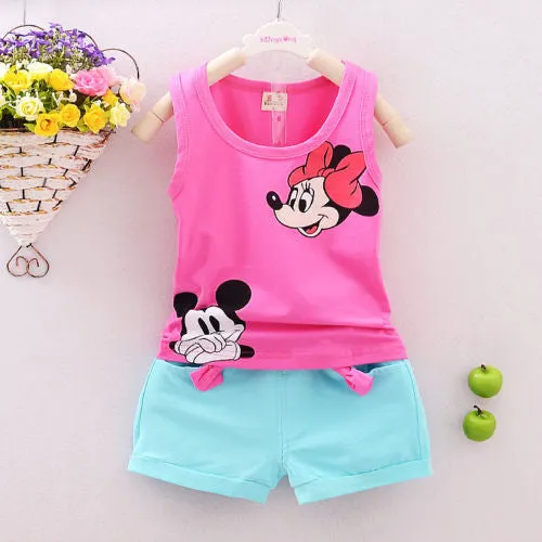 Summer 2PCS Kids Baby Girls Floral Vest Top Shorts Pants Set Clothes Girls Clothing Sets