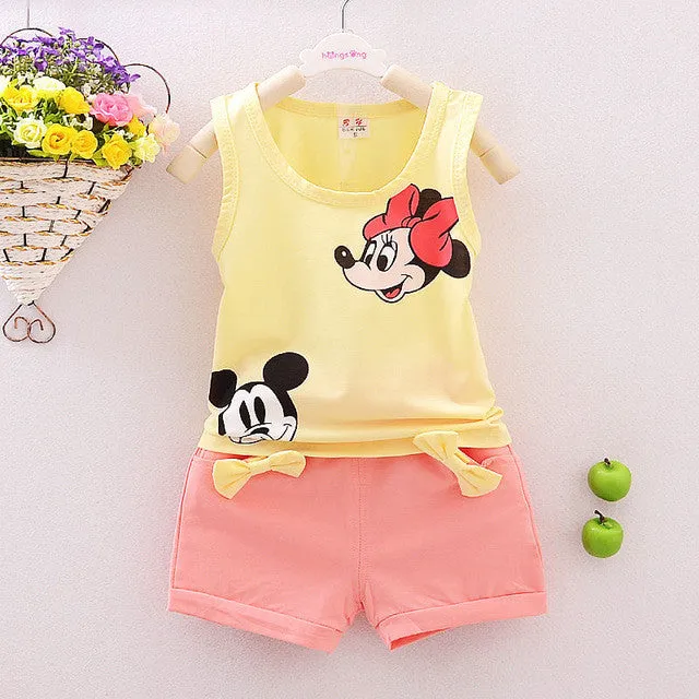 Summer 2PCS Kids Baby Girls Floral Vest Top Shorts Pants Set Clothes Girls Clothing Sets