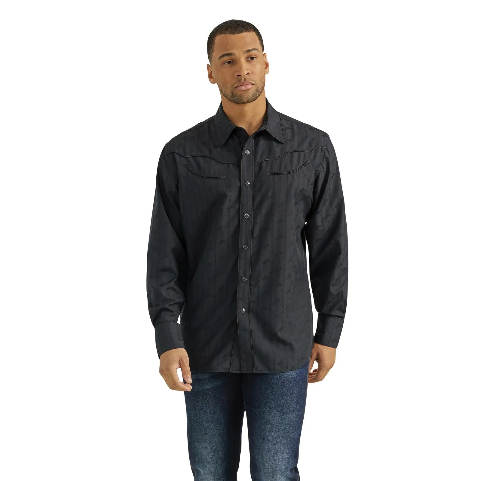 Top Men's SZN (112353223) - Wrangler® Rodeo Ben Long Sleeve Shirt - Black