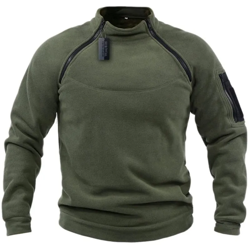 US Men&#39;s Tactical Outdoor Polar Fleece Jacket Hunting Clothes Warm Zippers Pullover Men Windproof Coat Thermal Hiking Underwear