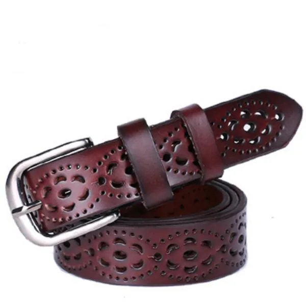 Women Fashion Wide Genuine Leather Belt Without Drilling Luxury Jeans Belts Female Quality Straps