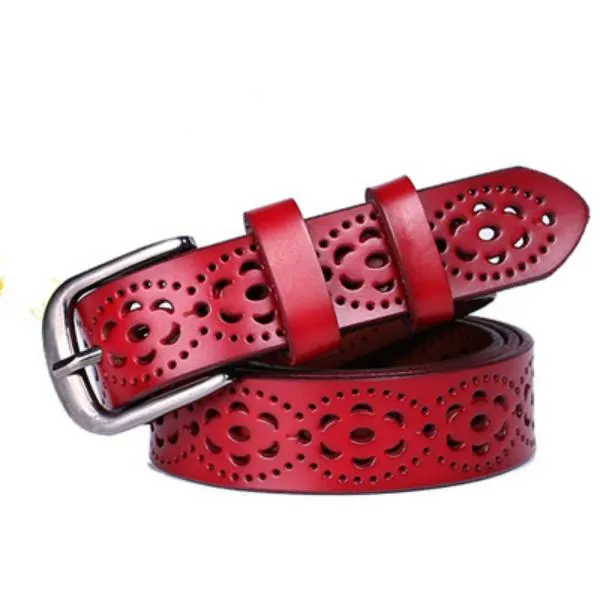 Women Fashion Wide Genuine Leather Belt Without Drilling Luxury Jeans Belts Female Quality Straps