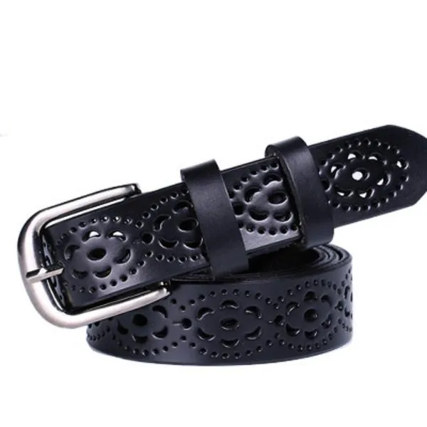 Women Fashion Wide Genuine Leather Belt Without Drilling Luxury Jeans Belts Female Quality Straps