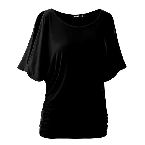 Women Loose Bat Sleeve Short T-shirt Casual Slim Tops shirts Lady Summer O-Neck Short T shirts Plus Size S-XXL Blusa Feminina