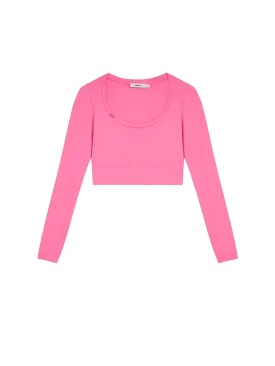 Women’s Activewear 2.0 Cropped Long Sleeve Top—watermelon pink