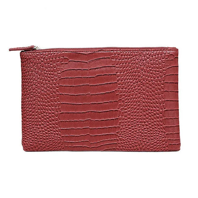 Yogodlns Fashion crocodile grain women's clutch bag leather women envelope bag clutch evening bag female Clutches Handbag